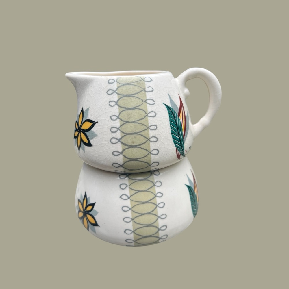 Sandland Ware MCM Staffordshire, England Stackable Sugar Bowl and Creamer